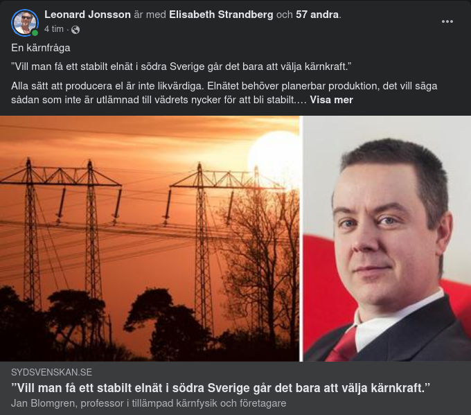 Sydsvenskan Om Elproduktion