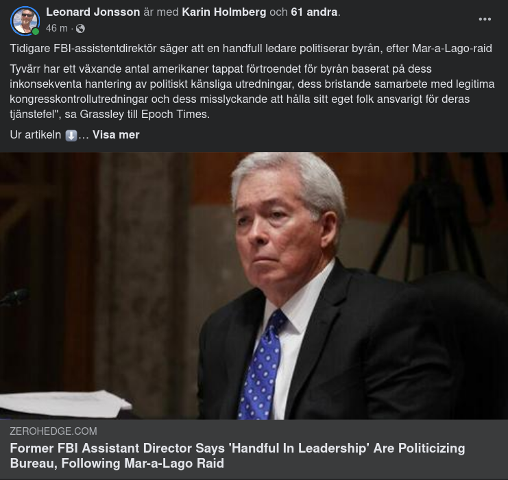 Grassley Om Politiseringen Av FBI