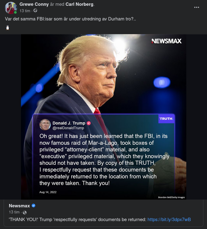 Artig Trump Begär Tillbaka Dokument FBI Tagit Lagstridigt