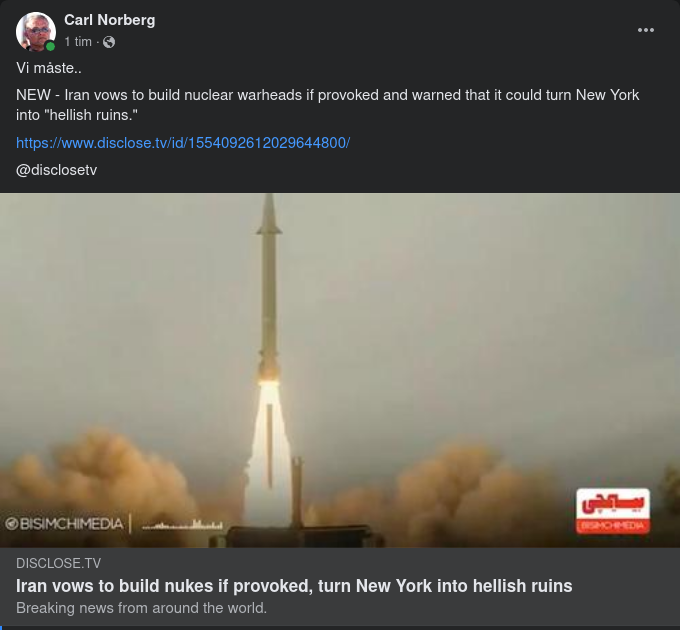 Iran Lovar Kärnvapenbygge Vid Provokation