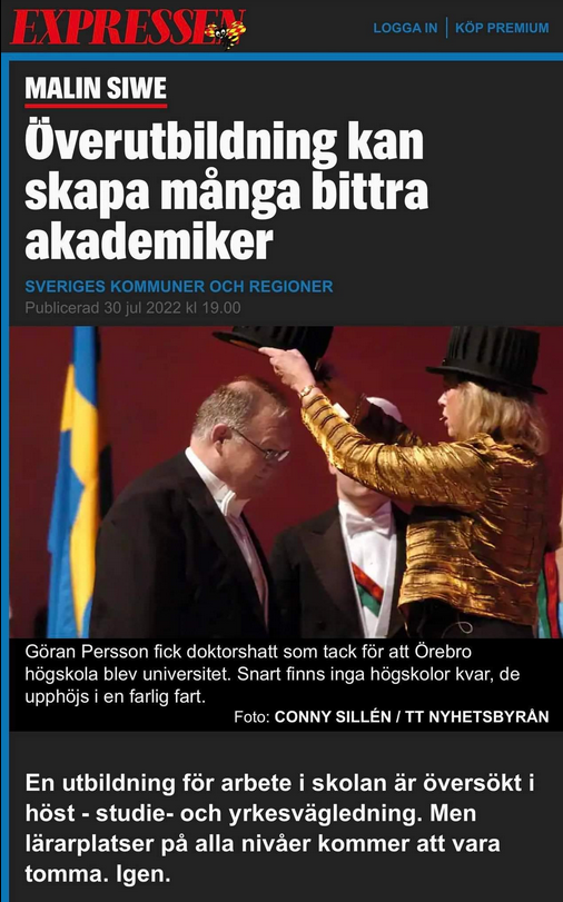 Överutbildade & Möjligtvis Bittra Akademiker