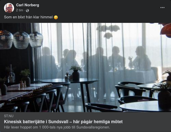 Kinesisk Batterijätte I Sundsvall