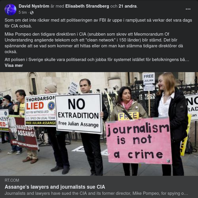 Pompeo & CIA Stäms För Spionage På Assanges Besökare