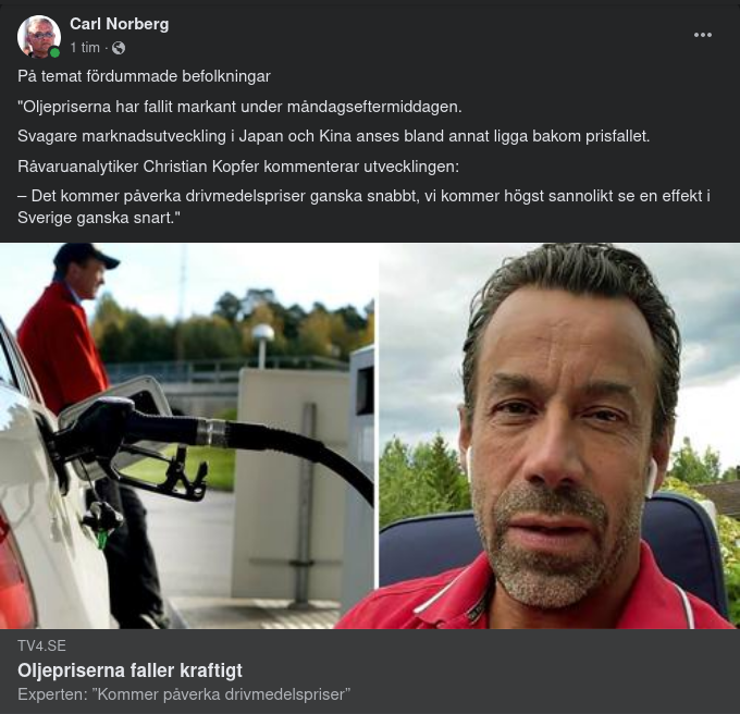 Markant Fallande Oljepriser