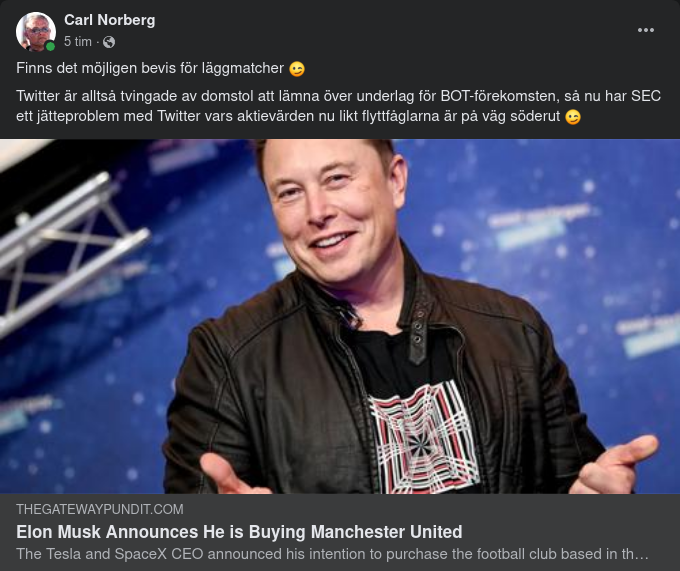 Musk Spelar Vidare