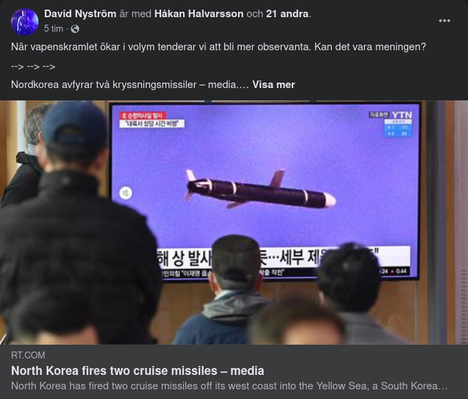 Nordkorea Avfyrar Två Kryssningsmissiler