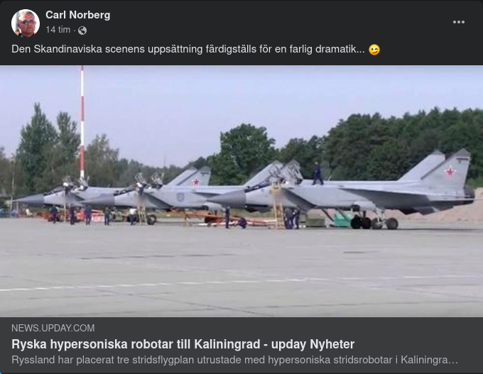 Ryska Hypersoniska Robotar Till Den Skandinaviska Scenen