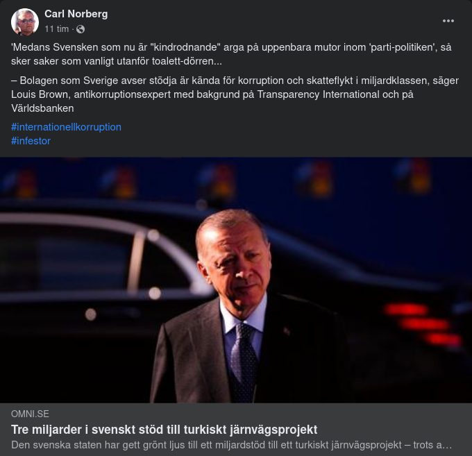 Svensk Stödvilja Till Korruptions & Skatteflyktskända Företag