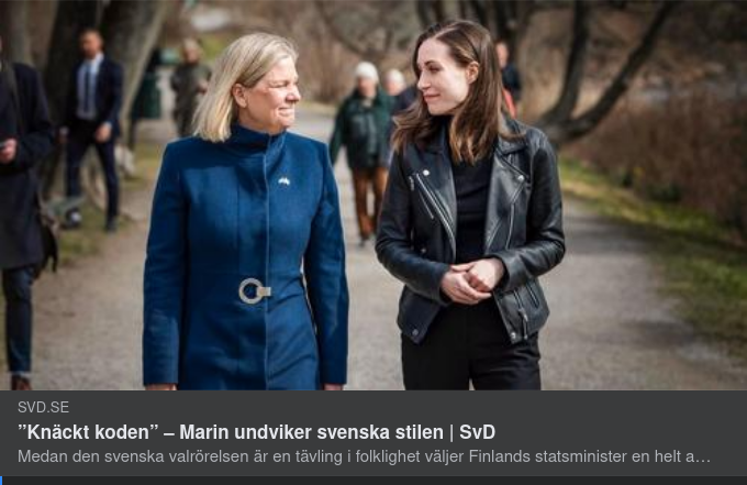 Sanna Marin Undviker Den Svenska Stilen
