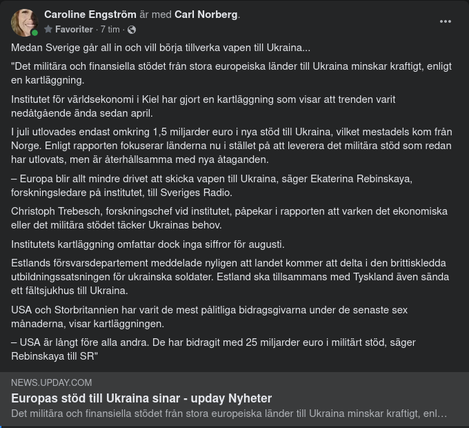 Sinande Europeiskt Stöd Till Ukraina