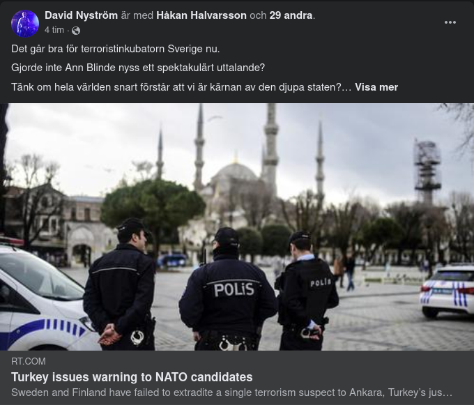 Turkiet Varnar Nato-Kandidaterna