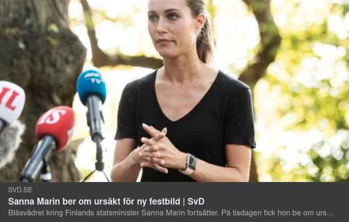 Sanna Ber Om Ursäkt För Ny Festbild