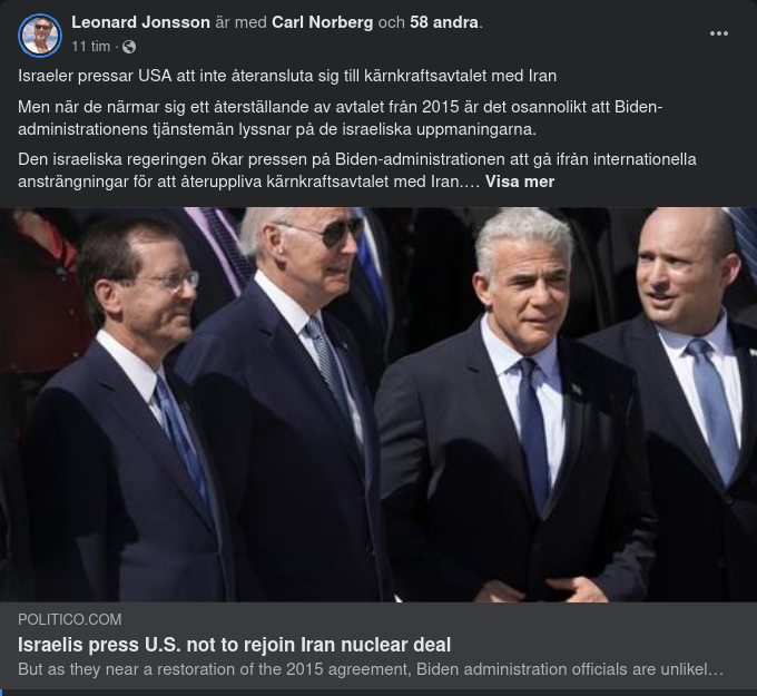 Israel, USA & Irans Kärnavtal