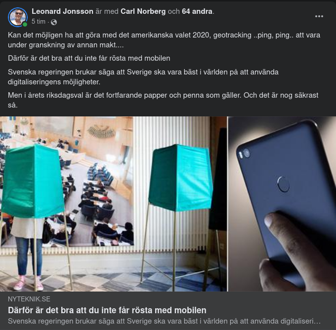 Osäker Mobilröstning