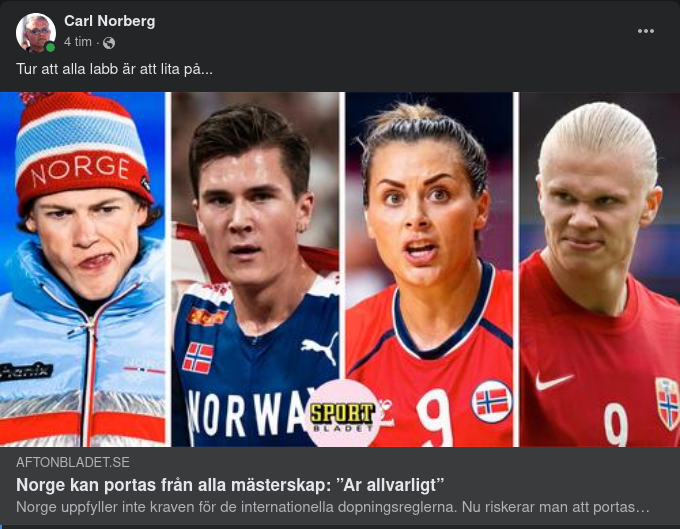 Norge & De Internationella Dopningsreglerna