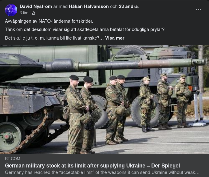 Tysk Militär Utan Efter Att Ha Gett Till Ukraina