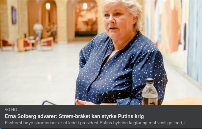 Solberg Skyller På Putin