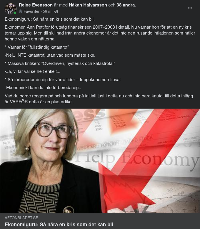 Ekonomiguru Så Nära Kris Som Det Kan Bli Som Plusartikel