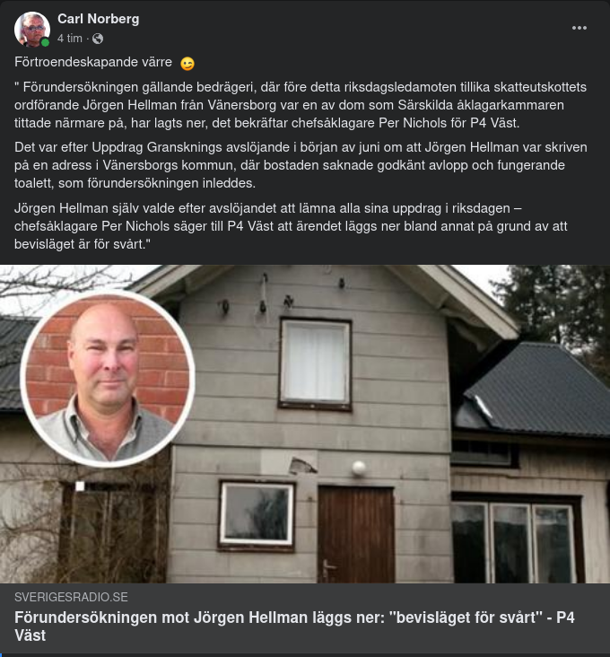 Förtroendeskapande Förundersökningsnedläggning