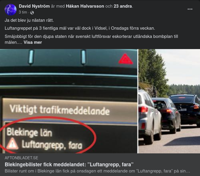 Luftangreppsvarnade Blekingebilister
