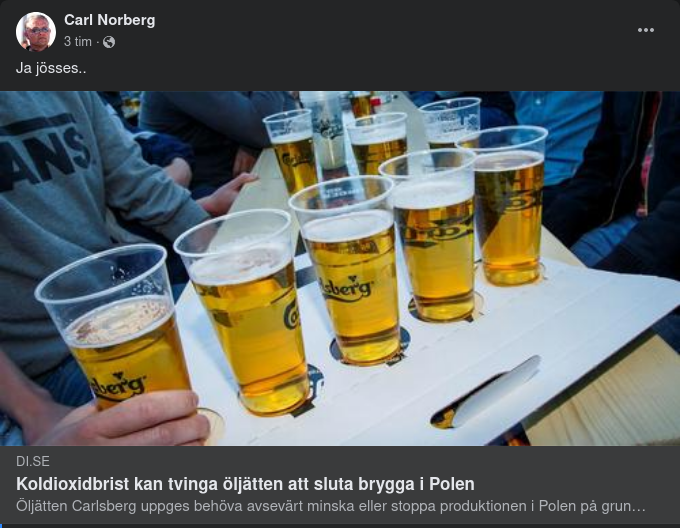 Koldioxidbrist För Carlsberg I Polen