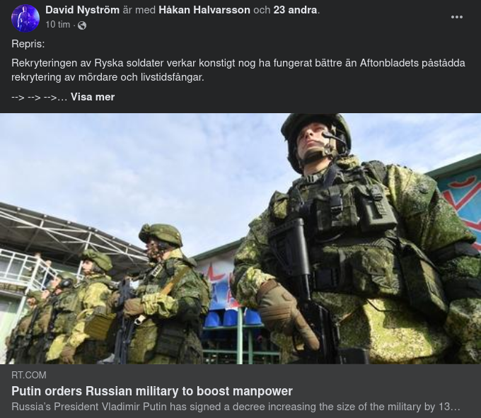 Rysk Militär Utökar Med 137 000 Soldater