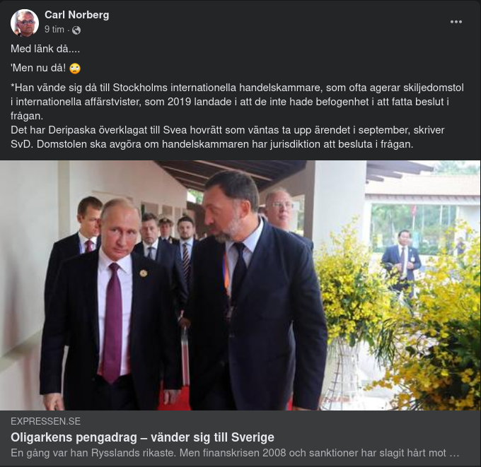 Deripaska & Stockholms Internationella Hendelskammare