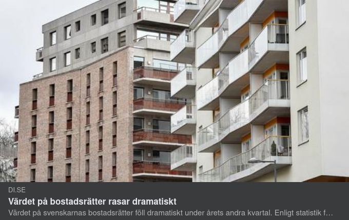 Dramatiskt Bostadsrättsprisras