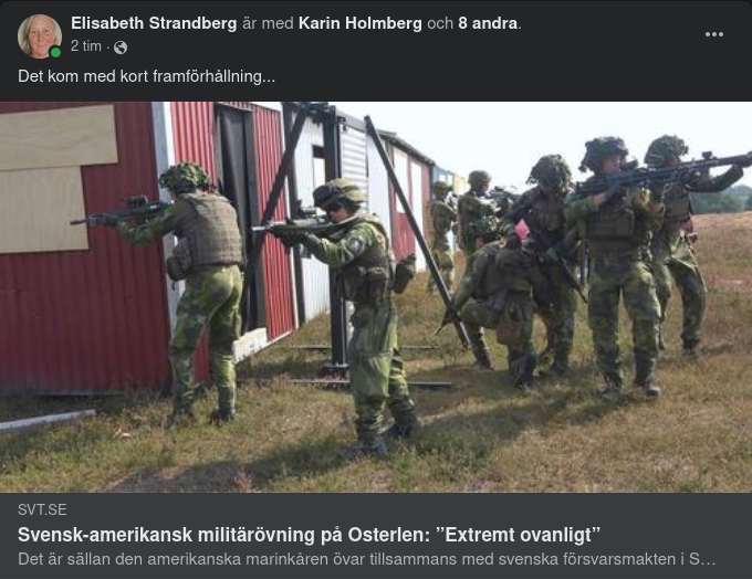 Extremt Ovanlig & Hastigt Påkommen Svensk-Amerikansk Österlensövning