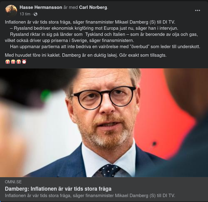 Damberg, Inflationen & Rysslands Ekonomiska Krigföring Mot Europa