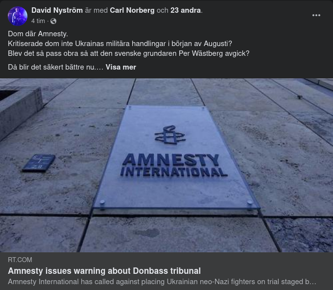 Amnesty Varnar För Donbass Tribunal