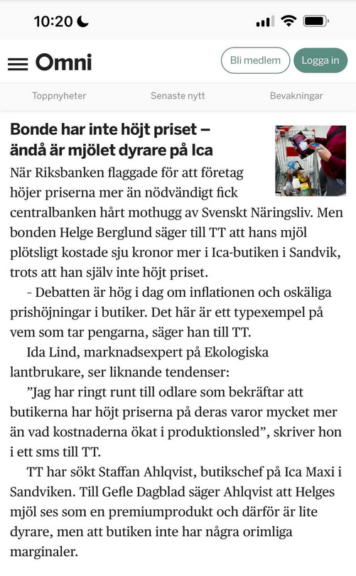 Inflationsprishöjning Eller?..