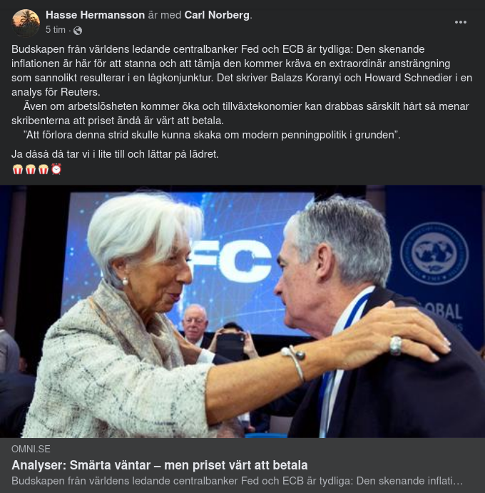 FED & ECB Överens Om Att Smärtan Är Värd Att Betala