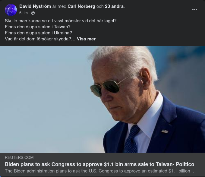 Biden Tänker Be Kongressen Godkänna Miljardförsäljning Av Vapen Till Taiwan