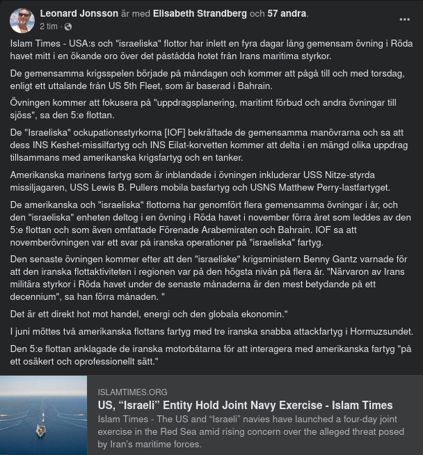 USA & Israel Samövar I Röda Havet