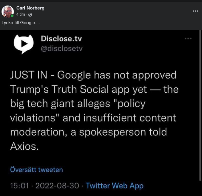 Google & Trumps Truth Social