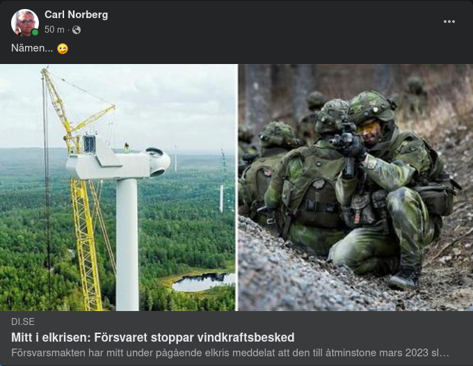 Militärt Stoppade Vindkraftsbesked