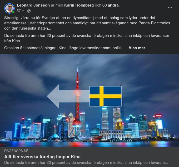 Kinafimpande Svenska Företag