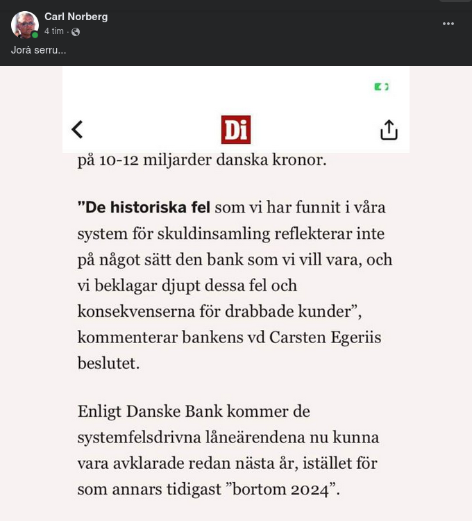Historiska Fel I System För Skuldinsamling Hos Danske Bank