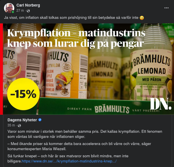 Inflationsdöljande Krympflation