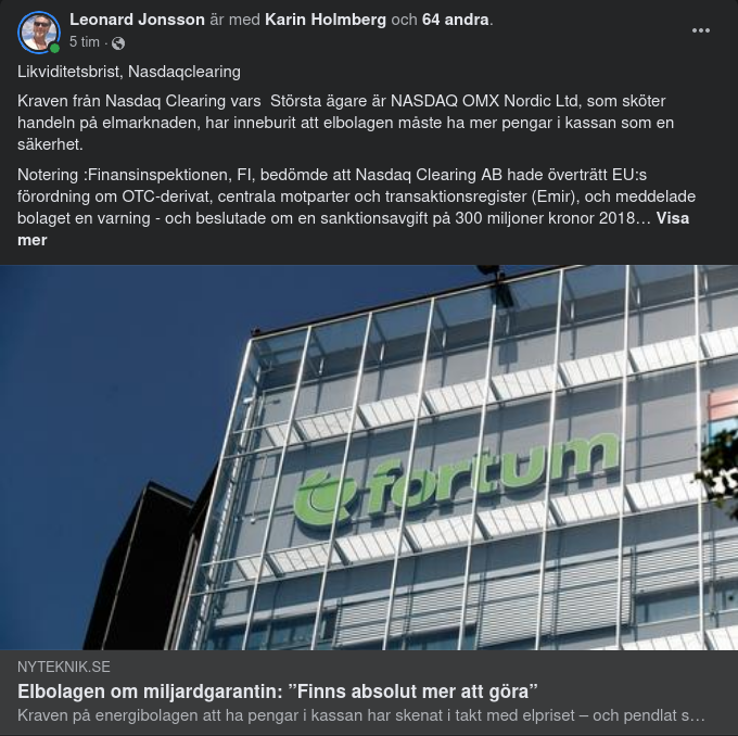 Elbolagen Om Miljardgarantibehovet