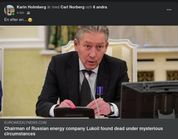 Fönsterfallsdöd På Sjukhus För Lukoil-Chef