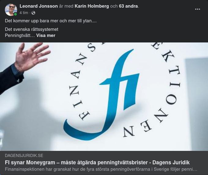 FI Säger Åt Moneygram Angående Penningtvättsbrister