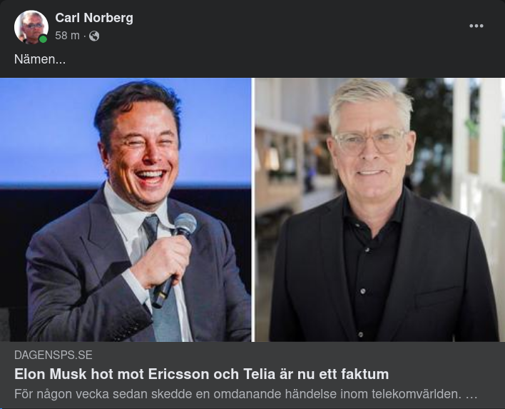 Musk Nu Ett Faktiskt Hot Mot Ericsson & Telia