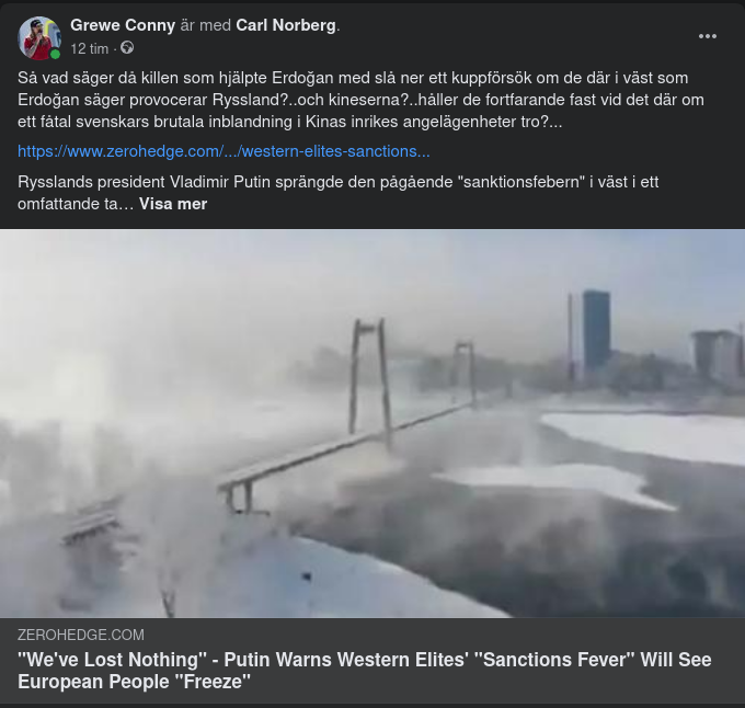 Putin Om Sanktionskonsekvenserna För Väst