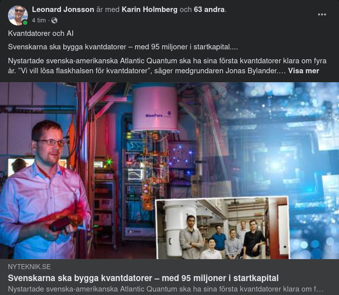 Svenskt Kvantdatorbyggande