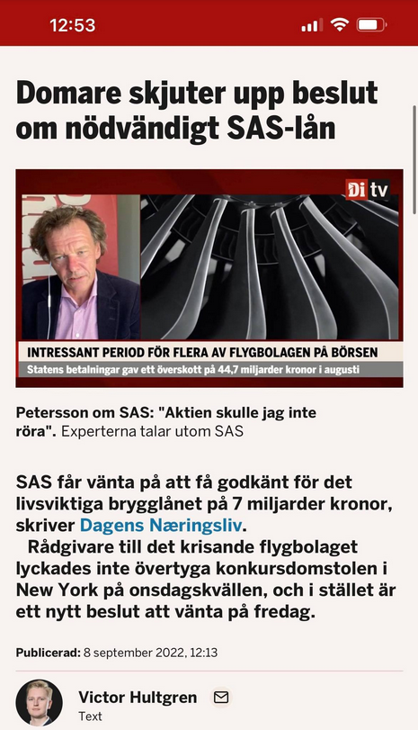 Problematisk Wallenbergkoppling För SAS