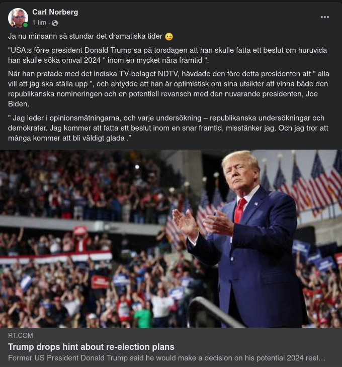 Trump Om Att Ställa Upp För Omval