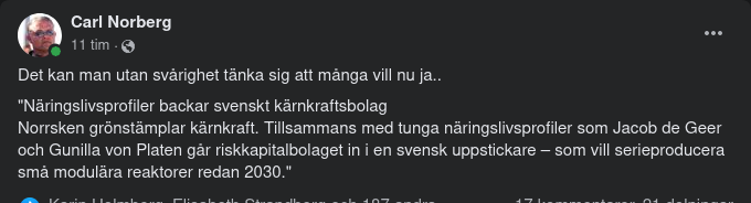 Näringslivsbackade Små Modulära Reaktorer