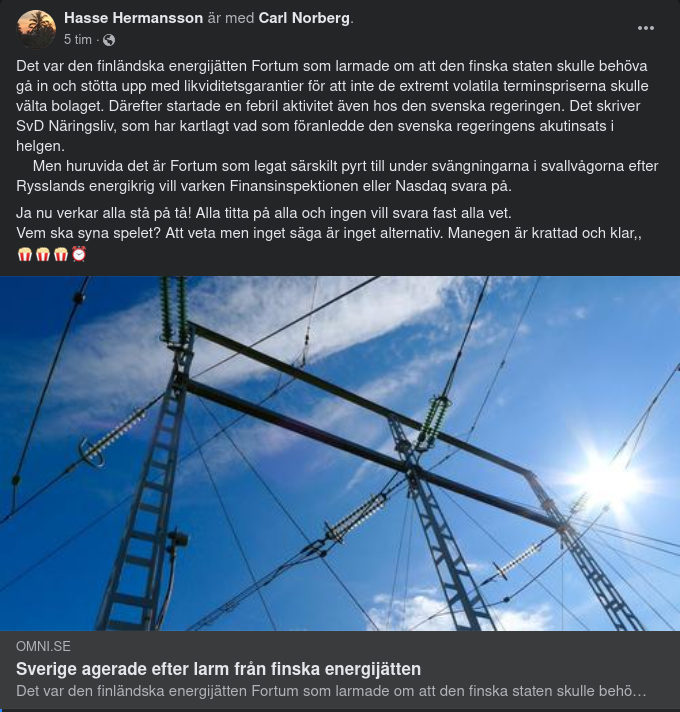 Svenskt Agerande Efter Finska Fortum Larmande